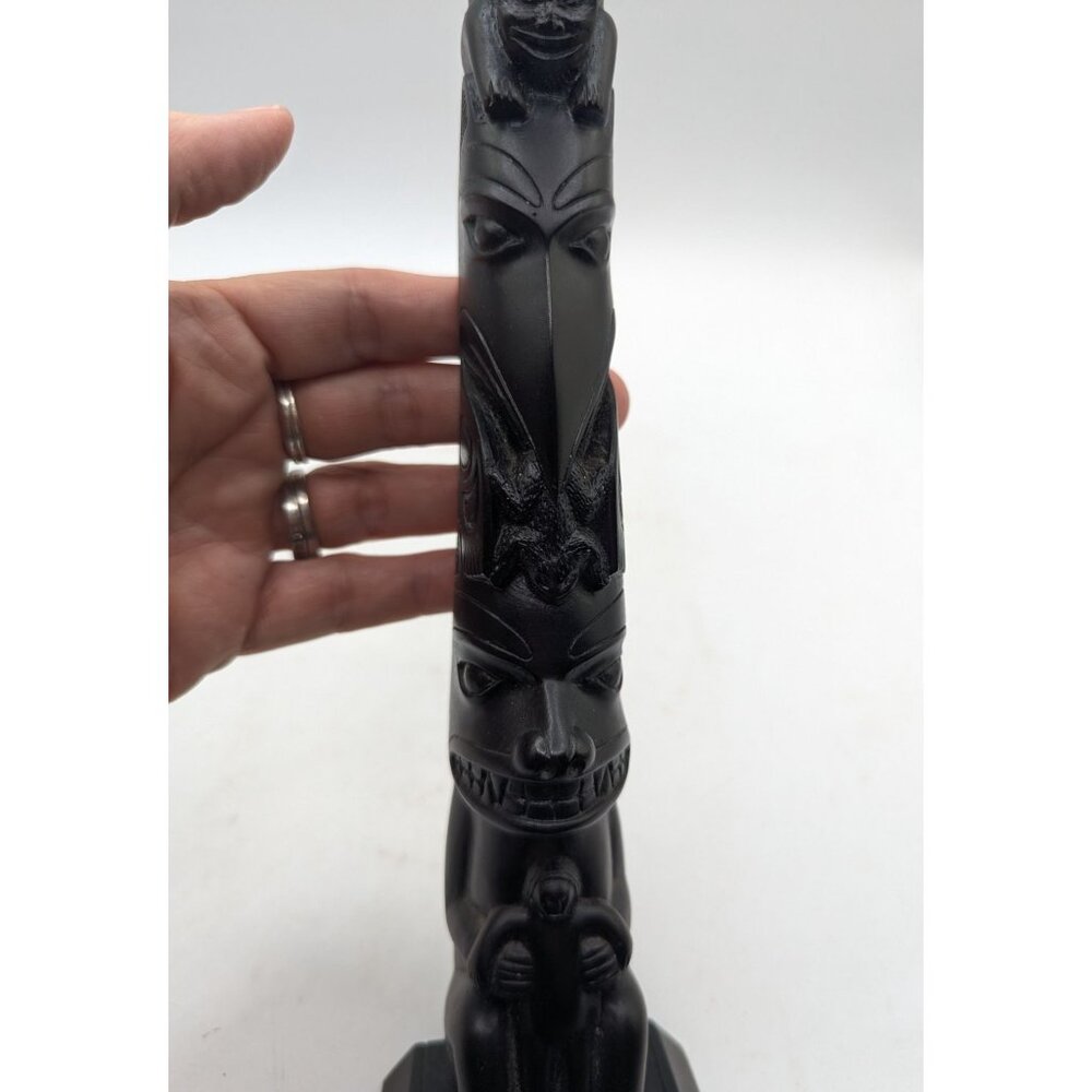 Vtg Native Haida Boma Totem Pole Resin Cast - Picture 7 of 10